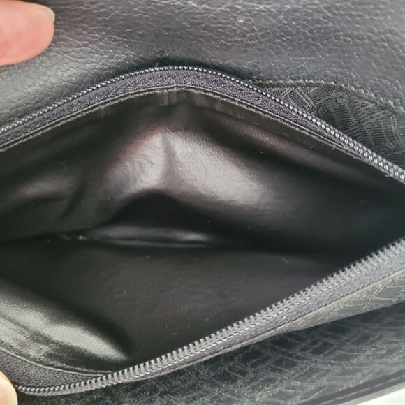 Dunhill Signature Designer Check Card Holder Wallet Solid Black Long Bifold Logo - Picture 5 of 12